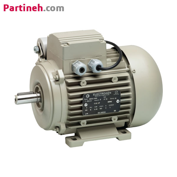 الکتروموتور تک فاز خازن دائم (CR) فریم 80 آلومینیومی 0.75 کیلووات (1 اسب)  1500 دور الکتروژن