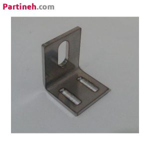 براکت استیل نگه دارنده تسمه gt2 عرض ۶ میلیمتر دو شیار ۹۰ درجه موازی