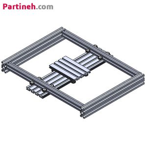 ماژول حرکت صفحه ای دو بعدی با کورس حرکتی ۴۰*۳۰ سانتیمتر به کمک چرخ هرزگرد بلبرینگی